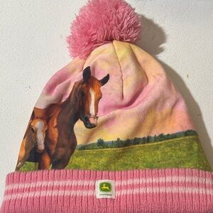 John Deere Pink Horse Print Kids Hat